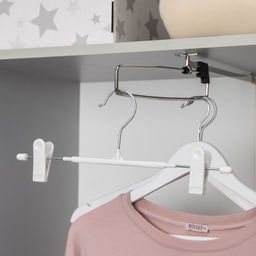 Цена за 10 шт. Плечики для брюк и юбок с зажимами, 32×13.5 см, белые