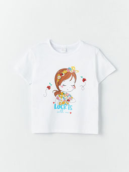 Bisiklet Yaka Bask?l? K?z Bebek Ti??rt 2li - Waikiki фото 2