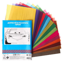 Бумага цветная односторонняя, А4, 16 листов, 16 цветов, Тачки - Disney фото 3