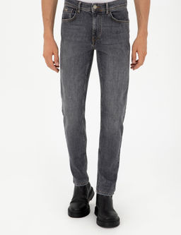 Джинсовые брюки узкого кроя антрацитового цвета - Cacharel фото 2