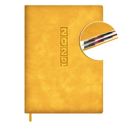 Ежедневник датированный 2026 ESCALADA, #ДУМАЙ КАК МИЛЛИАРДЕР, А6+, 176 л., арт. 70300/ 20 ТИВОЛИ ГЛОСС ГОРЧИЧНЫЙ