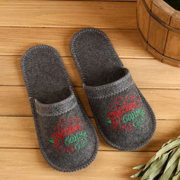 Тапочки банные с вышивкой Русская баня