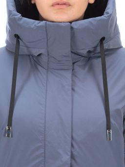 21-968 GRAY/BLUE Пальто женское зимнее (200 гр. холлофайбера) - Фабричный китай фото 11