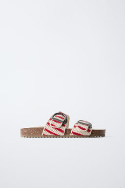 SANDALIA HEBILLAS CROCHET / Rojo