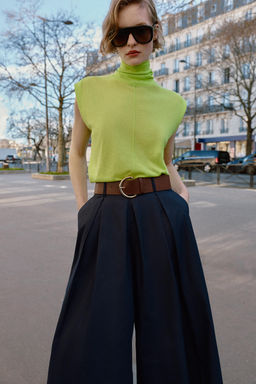 PANTAL?N CULOTTE CINTUR?N / Marino - Zara фото 3