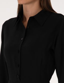 Siyah Regular Fit Dokuma Elbise - Pierre cardin фото 6