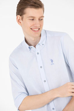 U. S. Polo Assn / Мужская синяя рубашка с длинным рукавом - U.s. polo assn фото 2