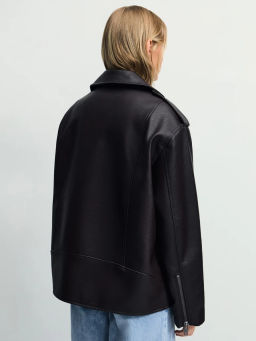 Куртка-косуха прямого силуэта из искусственной кожи / Zarina  фото 7