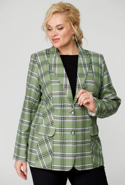 Жакет БелЭльСтиль 203 зеленая клетка фото 3
