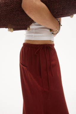 Pantal?n en mezcla de lino con cord?n de ajuste - H&m фото 6