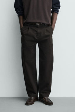 RELAXED FIT PLEATED TROUSERS - Zara фото 19