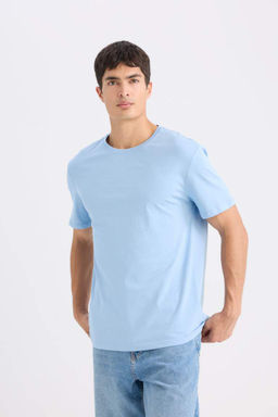 Новая базовая простая футболка с короткими рукавами и круглым вырезом стандартного кроя - Defacto фото 4