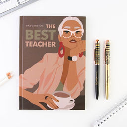 Подарочный набор Учителю: The BEST TEACHER: ежедневник А5, 80 листов и 2 шт ручки (шариковые, 1 мм, синяя,красная паста)