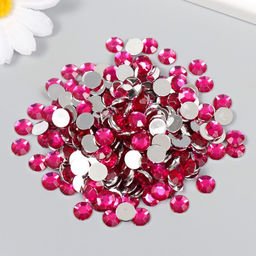 Декор для творчества пластик Стразы. Фуксия набор 300 шт d=0,8 см - Арт узор фото 3
