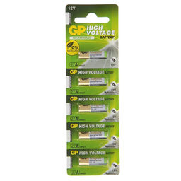 Батарейка алкалиновая GP Mercury Free, А27 (27A, MN27)-5BL, 12 В, блистер, 5 шт.