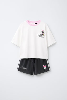 CONJUNTO CAMISETA Y BERMUDA MINNIE MOUSE  DISNEY / Negro
