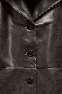 LEATHER JACKET WITH SHEEPSKIN COLLAR ZW COLLECTION LIMITED EDITION - Zara фото 8