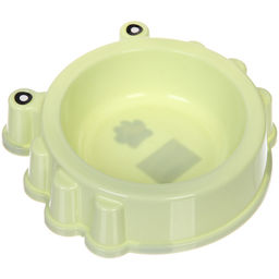 Цена за 2 шт. Миска пластиковая с металлической чашкой "Колор-Лягушка" 20*5см цвет нежно-зеленый/250мл