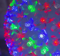 Шар цветы сакуры 50Led, d 10.5см. светильник/ ночник /праздничное освещение/ цвет мульти - Super bat фото 3