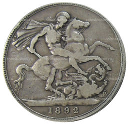 Монета 1 крона 1892 года Великобритания