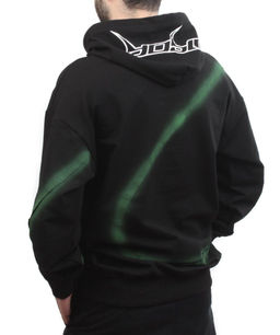 2652 BLACK/GREEN Толстовка мужская (75% хлопок, 20% полиэстер, 5% спандекс) - Фабричный китай фото 5