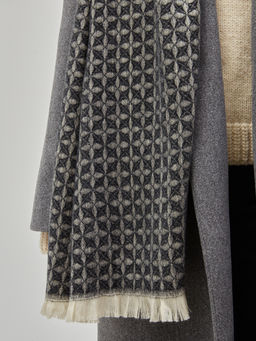 В составе шерсть и кашемир! теплый двусторонний палантин - Tantino фото 3