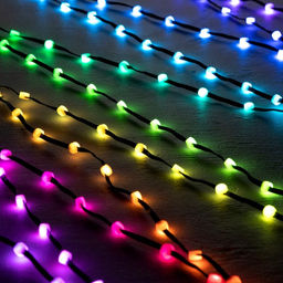 Умная гирлянда Нить 5 м роса с насадками Шарики, IP20, черный провод, 100 LED, пульт ДУ, приложение, свечение RGB, USB