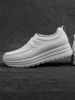 03-A1011-9 WHITE Полуботинки спортивные женские (натуральная кожа)