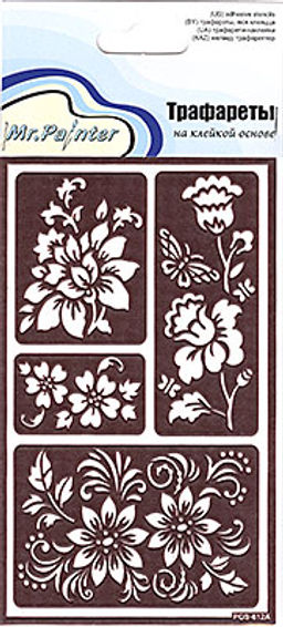 Mr.Painter Трафареты на клейкой основе 5 шт СК/Распродажа TA-07 Цветы №1