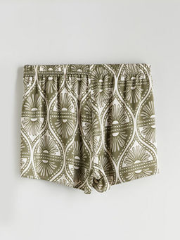 Beli Lastikli Desenli Kad?n ?ort Pijama Alt?