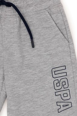 Шорты трикотажные U.S. Polo Assn для мальчика серые меланжевые из хлопка  фото 4