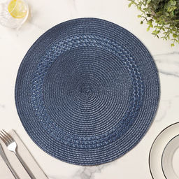 Салфетка сервировочная на стол Доляна Оскар, d=38 см, цвет синий  фото 5