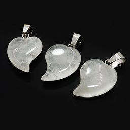 Подвеска Листочек из камня Горный хрусталь привлекает удачу Свыше 3см