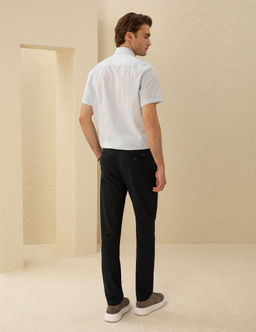 Lacivert Slim Fit Kanvas _izgili Pantolon