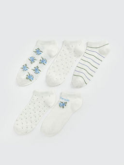 ?i?ekli Kad?n Patik ?orap 5li