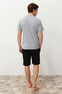 TRENDYOL MAN Mavi %100 Pamuk Regular Fit Orme Yazl?k Sortlu Pijama Tak?m? THMSS21PT0216 - Trendyolmilla фото 35