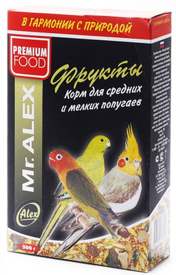 Корм для средних и мелких попугаев "Фрукты"