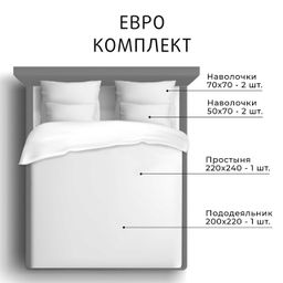 Постельное белье Манифик Евро + 4 наволочки - Ecotex фото 8