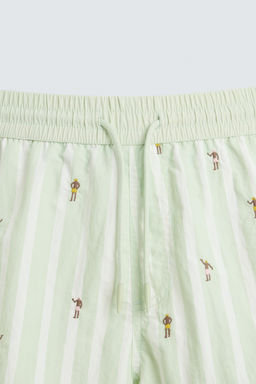 EMBROIDERED MID-LENGTH SWIMMING TRUNKS - Zara фото 8