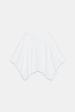 CAMISETA CAPA ALGOD?N / Blanco - Zara фото 6