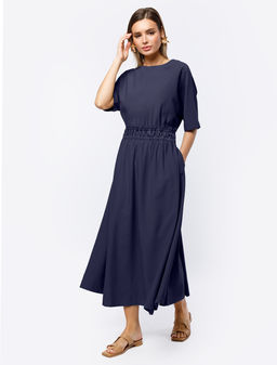 VILATTE / Платье из плотного лиоцелла с поясом на резинке  фото 2