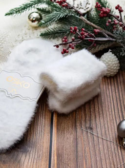 BK970 Носки, 1 пара (шерсть норки) БЕЛЫЙ