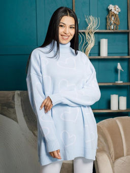 Водолазка удлиненная "Сердца"