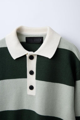STRIPED KNIT POLO SHIRT - Zara фото 4