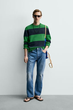 JERSEY JACQUARD RAYAS AARON LEVINE X ZARA / Azul?n