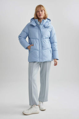 Водонепроницаемое пальто DeFactoFit стандартной посадки с капюшоном и флисовой подкладкой  фото 3