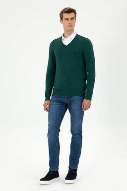 Мужской темно-зеленый базовый свитер Неожиданная скидка в корзине - U.s. polo assn фото 4