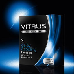 Презервативы Vitalis, premium, охлаждающий, 18 см, 5,3 см, 3 шт.  фото 2
