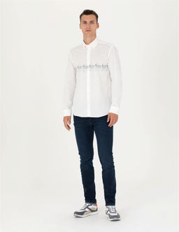 Koyu Mavi Slim Fit Uzun Kollu G_mlek - Pierre cardin фото 4
