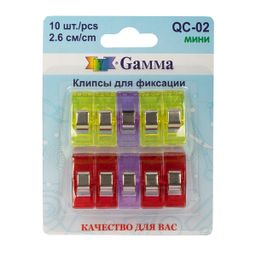 Gamma QC-02 Клипсы для фиксации сталь пластик 2.6 см 10 шт в блистере